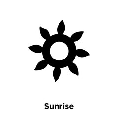 sunrise icon vector isolated on white background, logo concept of sunrise sign on transparent background, black filled symbol icon