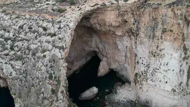 Reavealing shot of blue groto's cave.