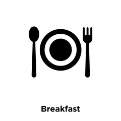 Breakfast icon vector isolated on white background, logo concept of Breakfast sign on transparent background, black filled symbol