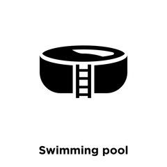 Swimming pool icon vector isolated on white background, logo concept of Swimming pool sign on transparent background, black filled symbol