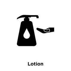 Lotion icon vector isolated on white background, logo concept of Lotion sign on transparent background, black filled symbol