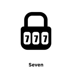 Seven icon vector isolated on white background, logo concept of Seven sign on transparent background, black filled symbol
