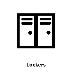 Lockers icon vector isolated on white background, logo concept of Lockers sign on transparent background, black filled symbol