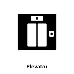 Elevator icon vector isolated on white background, logo concept of Elevator sign on transparent background, black filled symbol