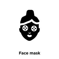 Face mask icon vector isolated on white background, logo concept of Face mask sign on transparent background, black filled symbol