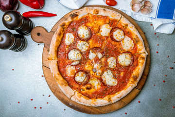 Pepperoni pizza on plate