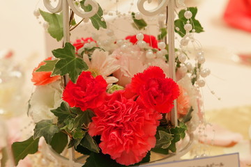 ウエディングのテーブル装花
