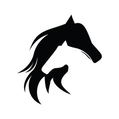 Two Horse, Black Horse, King Horse Logo Design Inspiration Vector