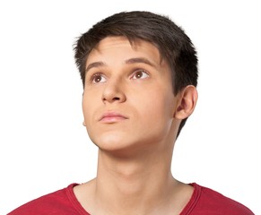Young man gazing off into the distance