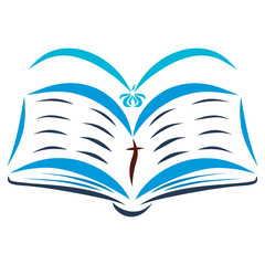 An open Bible and a flying bird, Holy Spirit