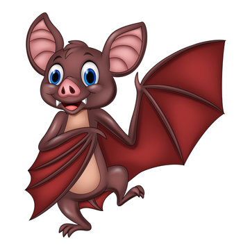 Cartoon funny bat posing