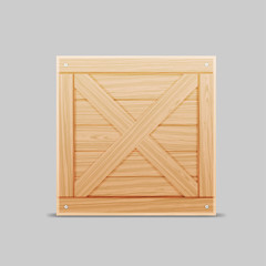 wooden box, packaging. vector illustration