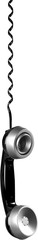Telephone old telephone handset isolated hanging handset hanging