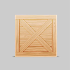 wooden box, packaging. vector illustration