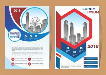 Business Brochure Background Design Template, Flyer Layout, Poster, Magazine, Annual Report, Book, Booklet with building image.Size A4 Vector illustration
