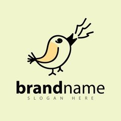Obraz premium Bird Talk Draw Logo Icon