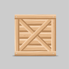 wooden box, packaging. vector illustration