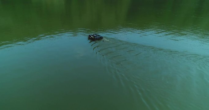 270 Degree Revolution Around a Fishing Boad on a Lake