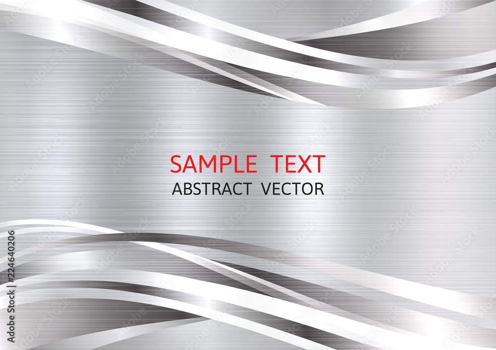 Poster metallic silver color geometric abstract vector background with copy space, graphic design