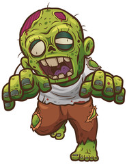 Vector illustration of Cartoon Zombie