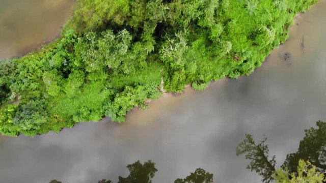 Drone Aerial view of the San Jacinto River near Houston, Texas