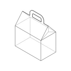 Box for food scheme isolated. Vector illustration
