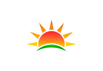 Abstract sun, environment vector logo