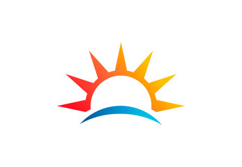 Abstract sun, beach vector logo symbol