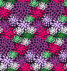 Vector hand drawn floral pattern, delicate flowers