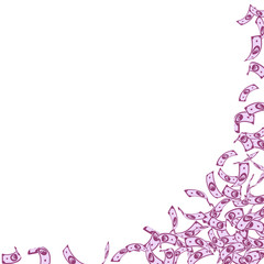 European Union Euro notes falling. Small EUR bills