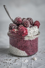 Chia Pudding with Frozen Berries
