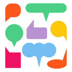 colorful speech bubble set