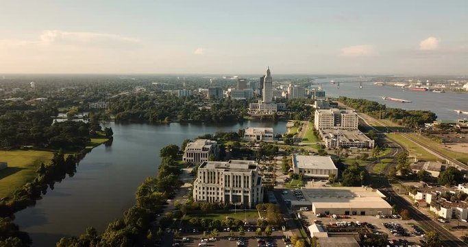 Aerial Perspective Baton Rouge Louisiana Southern State Capitol