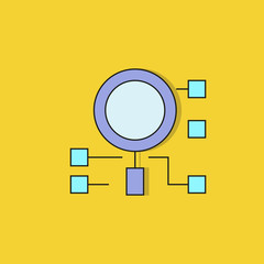 magnifier icon on yellow background