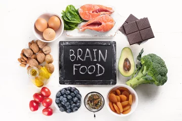 Rolgordijnen Healthy food for brain and memory © bit24