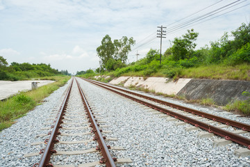 Fototapeta na wymiar Along the railway in Chonburi province, Thailand