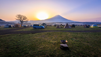 Fototapeta na wymiar fumotoppara camp site in japan