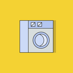 washing machine icon on yellow background