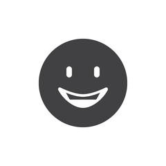 Happy Face emoji vector icon. filled flat sign for mobile concept and web design. Smiley face emoticon simple solid icon. Symbol, logo illustration. Pixel perfect vector graphics