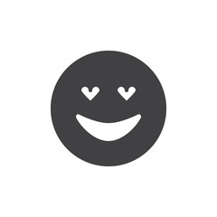 In love face emoji vector icon. filled flat sign for mobile concept and web design. Smile in love emoticon simple solid icon. Symbol, logo illustration. Pixel perfect vector graphics