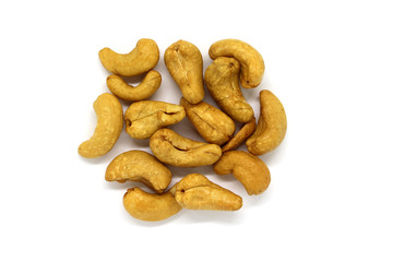 Cashews isolated on white background