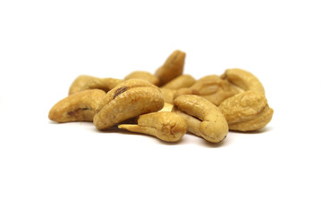 Cashews isolated on white background
