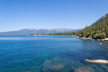 Sand Harbor in Lake Tahoe from the distance