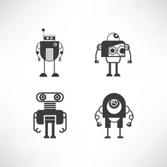 robot character icons set