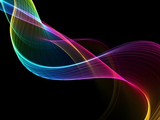     Colorful wave isolated on a black background 