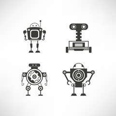 robot character icons set