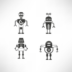 robot character icons set