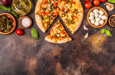 Mexican pizza with jalapeno pepper