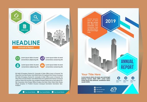 Business Brochure Background Design Template, Flyer Layout, Poster, Magazine, Annual Report, Book, Booklet with Building Image. Size A4 Vector Design illustration