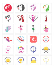 fashion worker icon set image vector symbol logo set